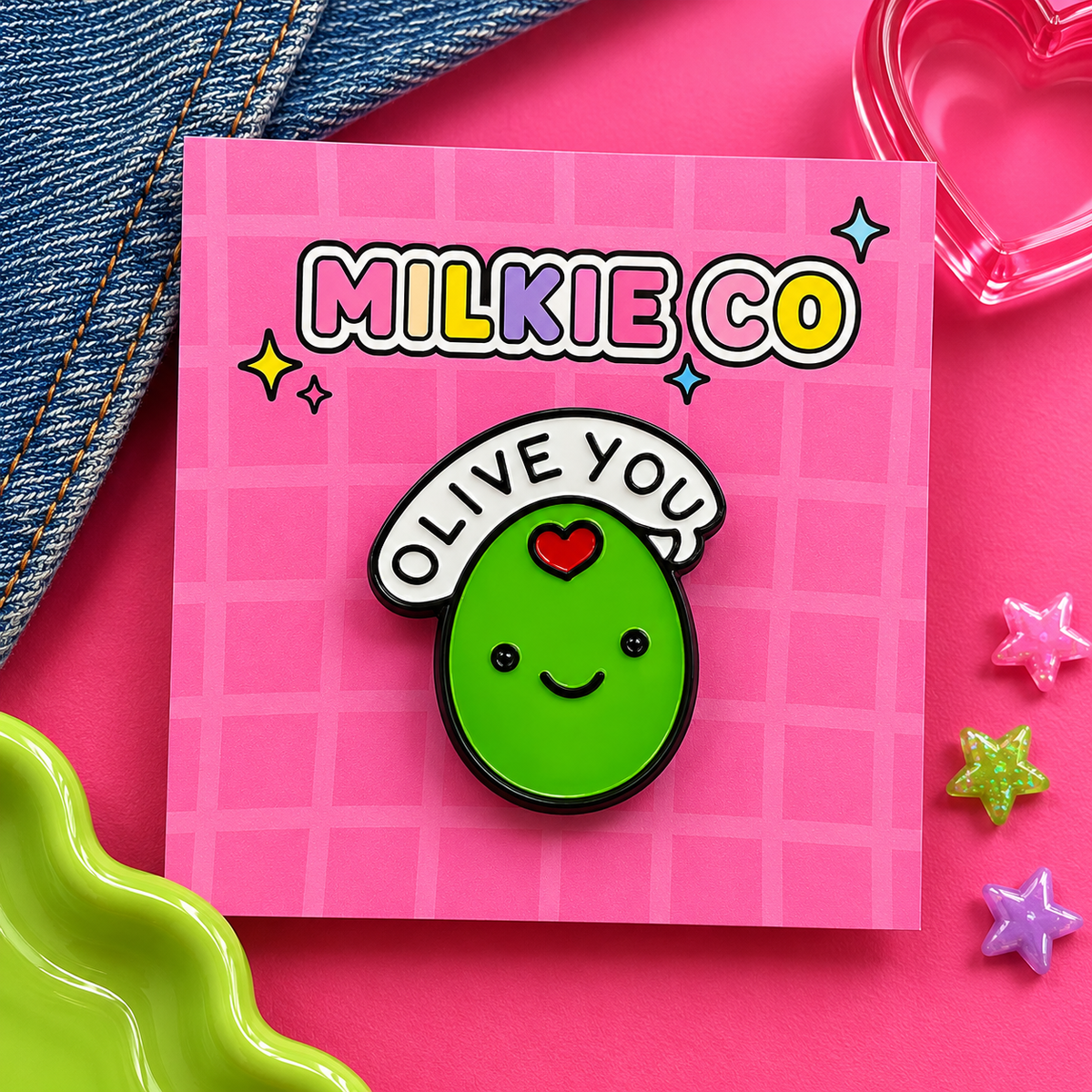 'Olive you' Enamel Pin