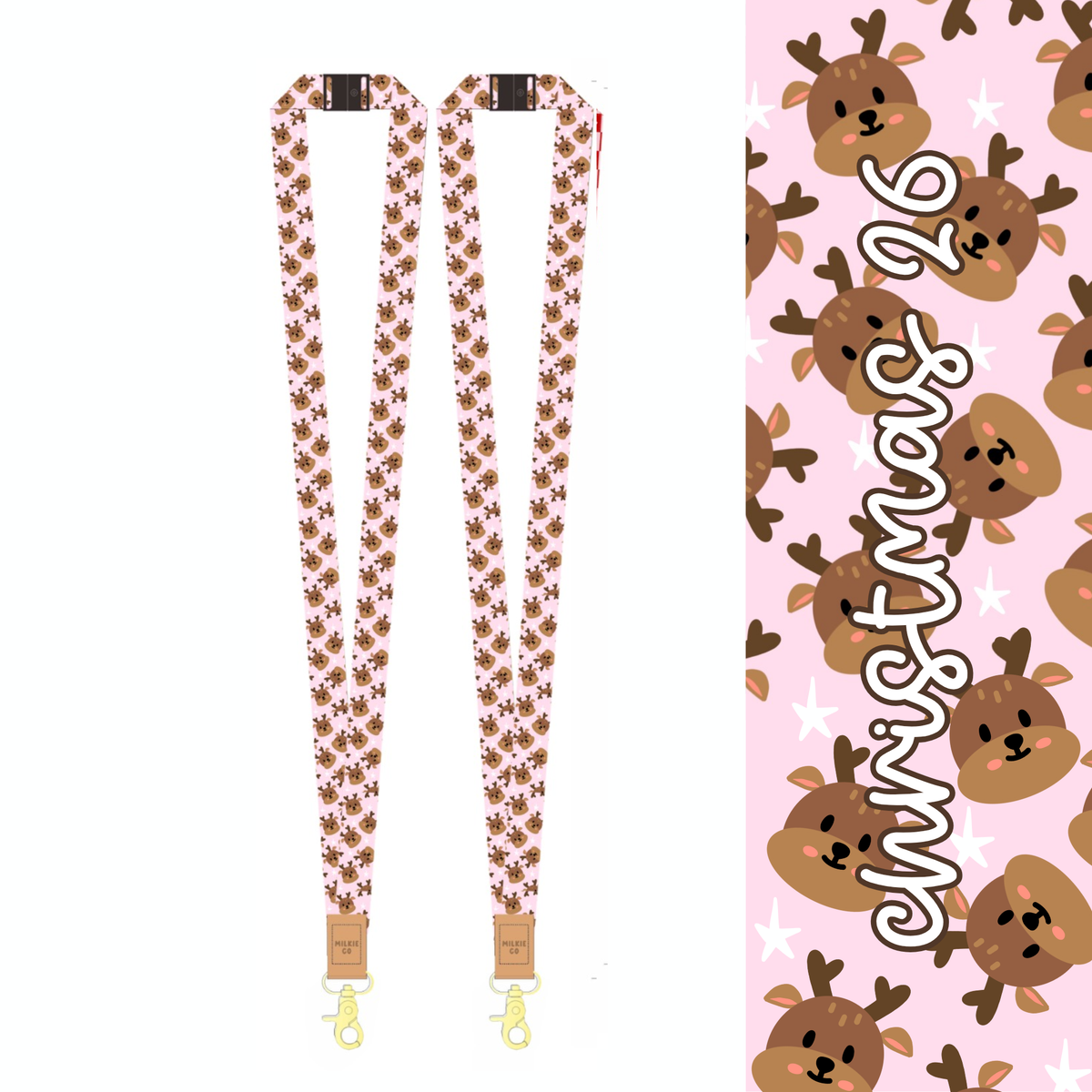 Reindeer Fabric Lanyard [PRE-ORDER FOR EARLY OCT]