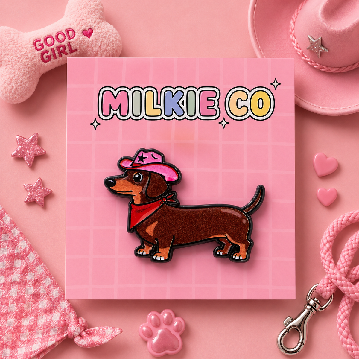 'Cowboy Dachshund' Enamel Pin