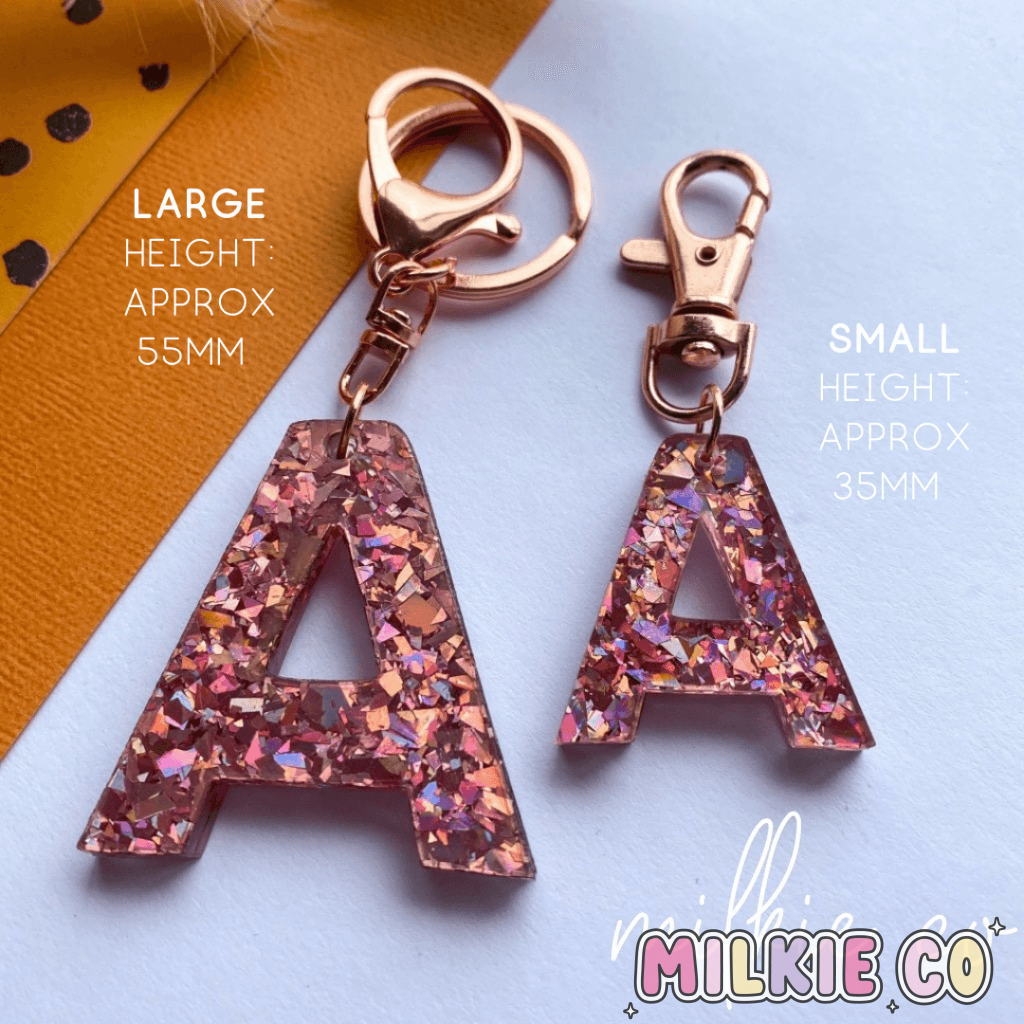 Personalised Letter Keychain Custom Acrylic Milkie Co