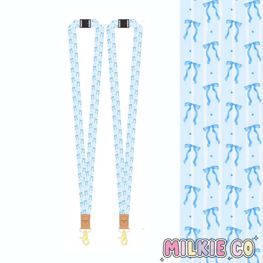 *ARRIVING LATE MARCH* Blue Bow Fabric Lanyard All Products