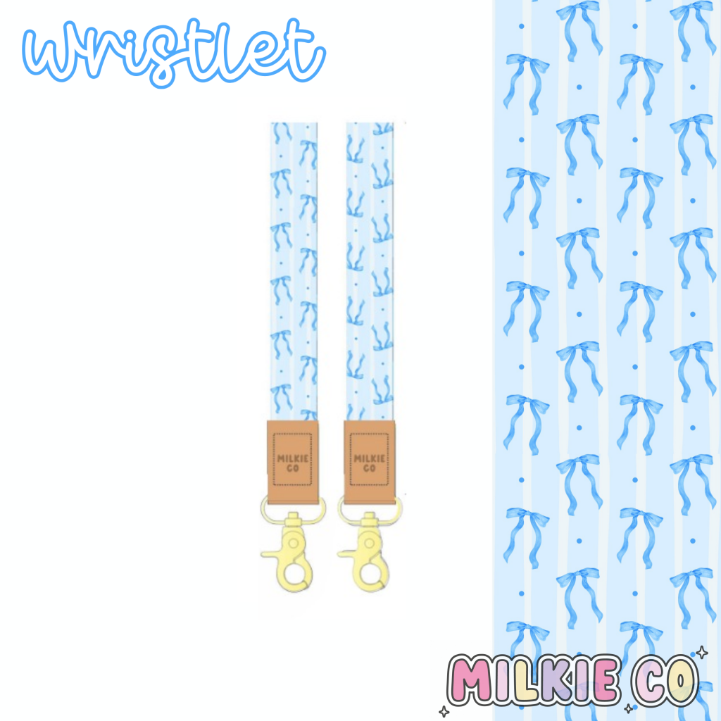 *ARRIVING LATE MARCH* Blue Bow Fabric Wristlet All Products