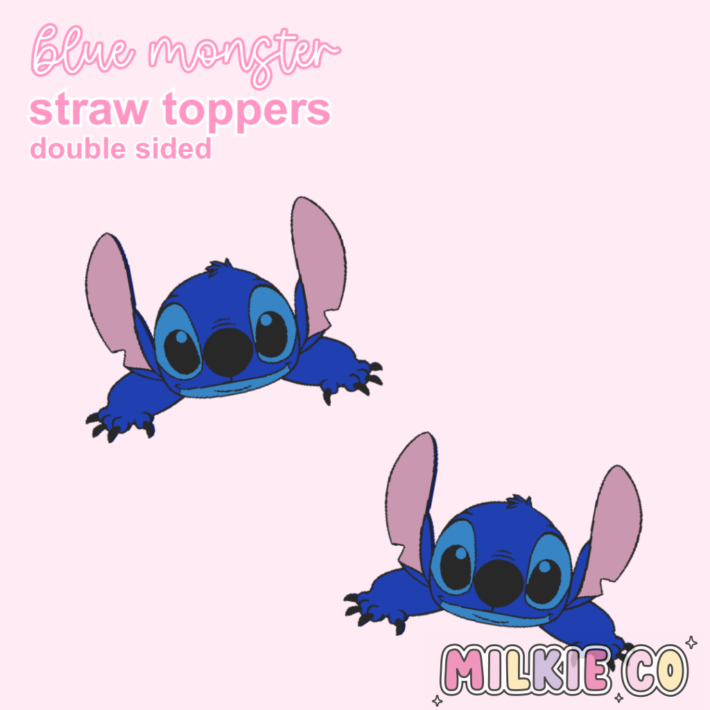 Blue Monster Straw Topper
