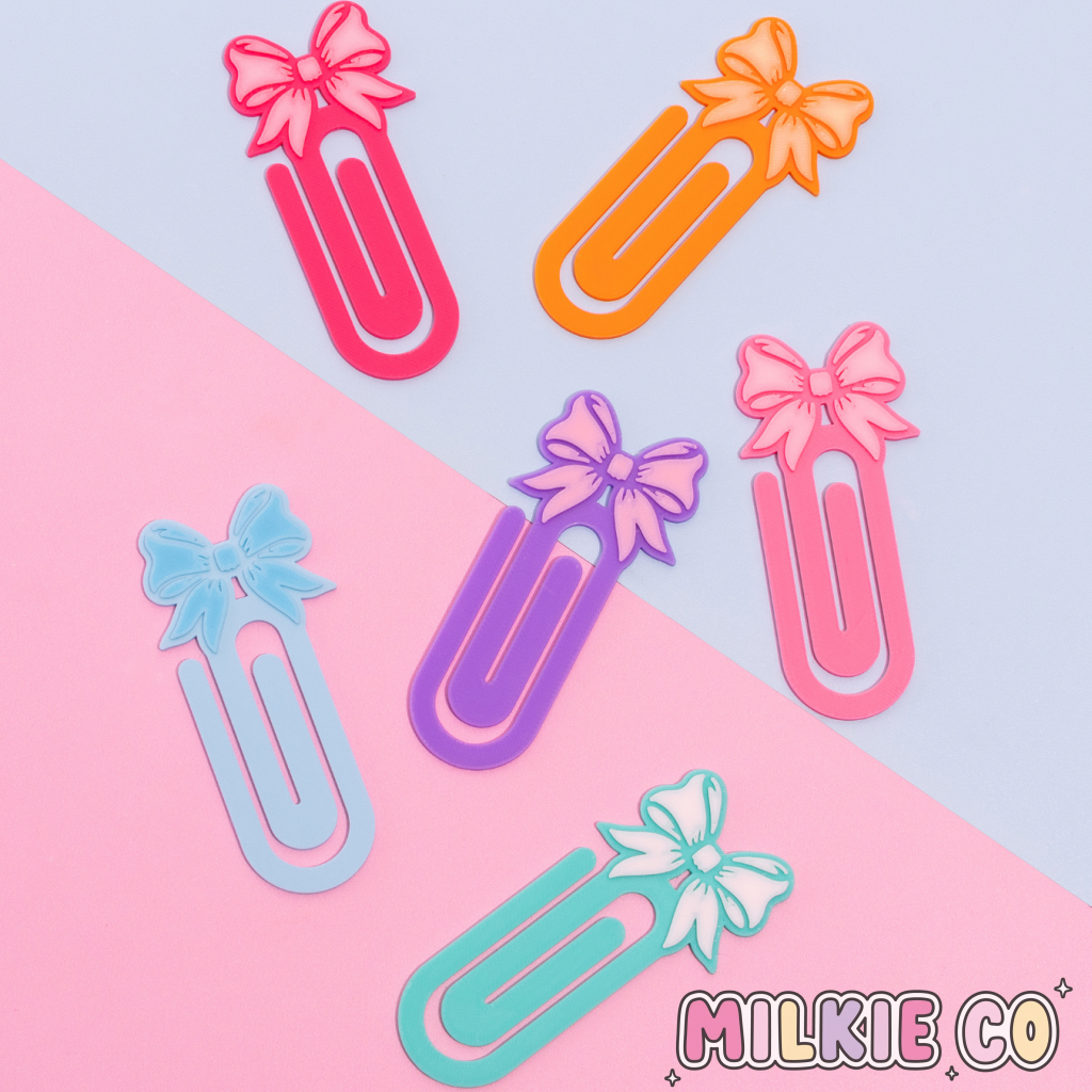 Pink Bow Jumbo Paperclips