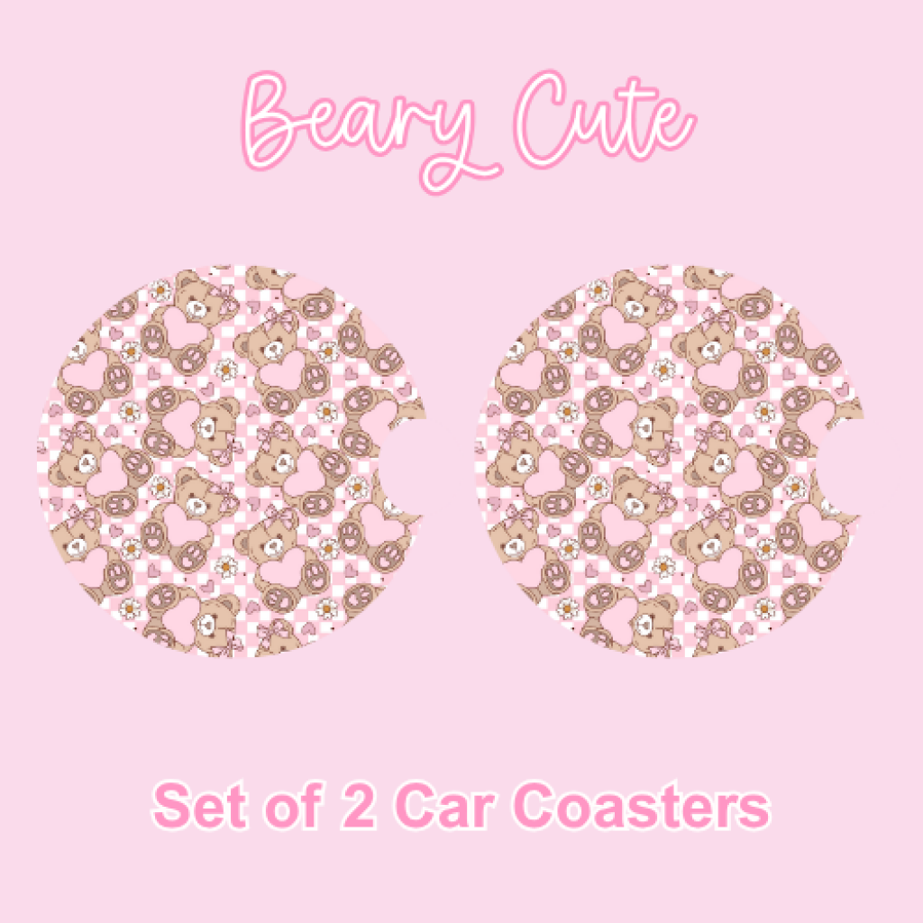 Car Coasters (2pcs) Beary Cute