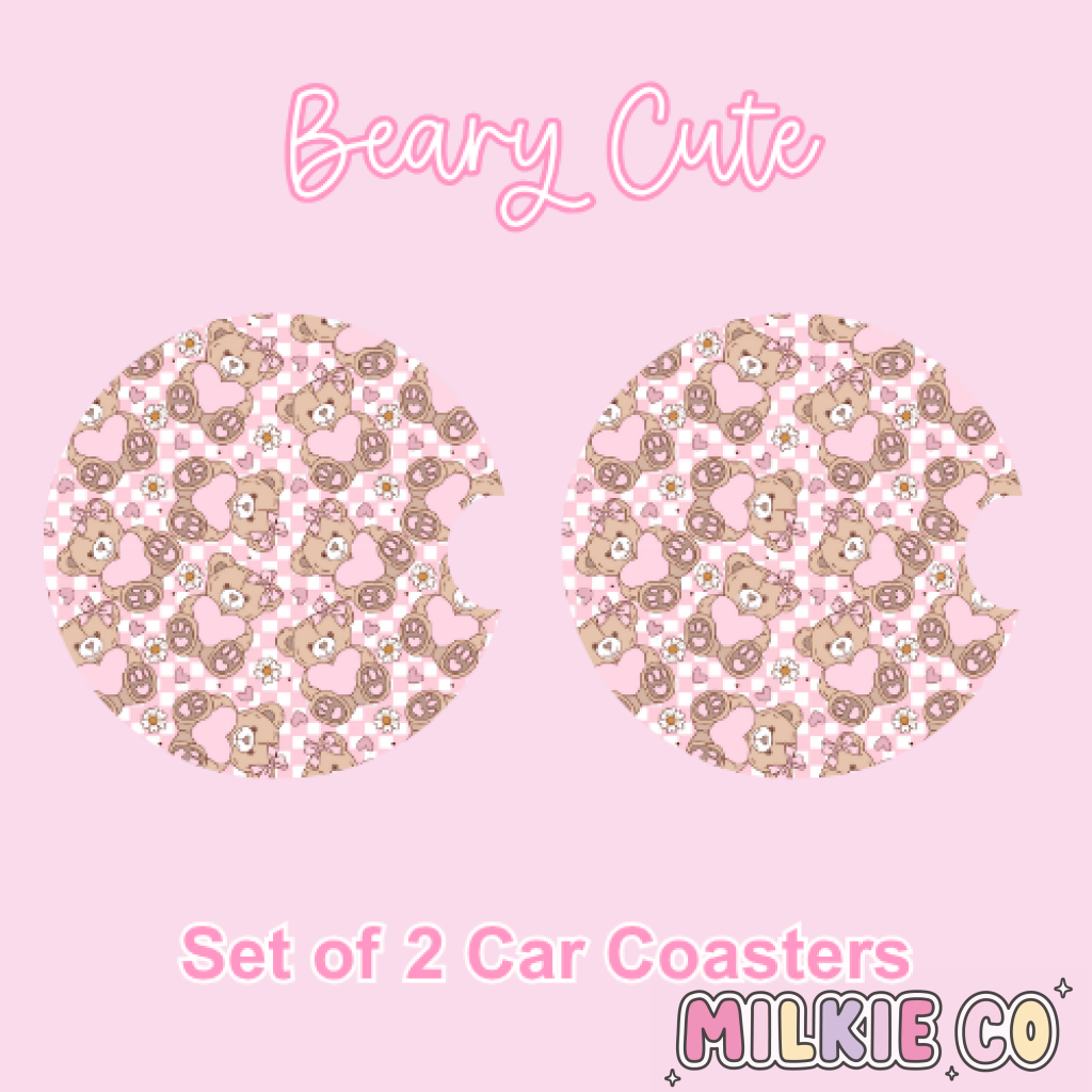 Car Coasters (2pcs) Beary Cute