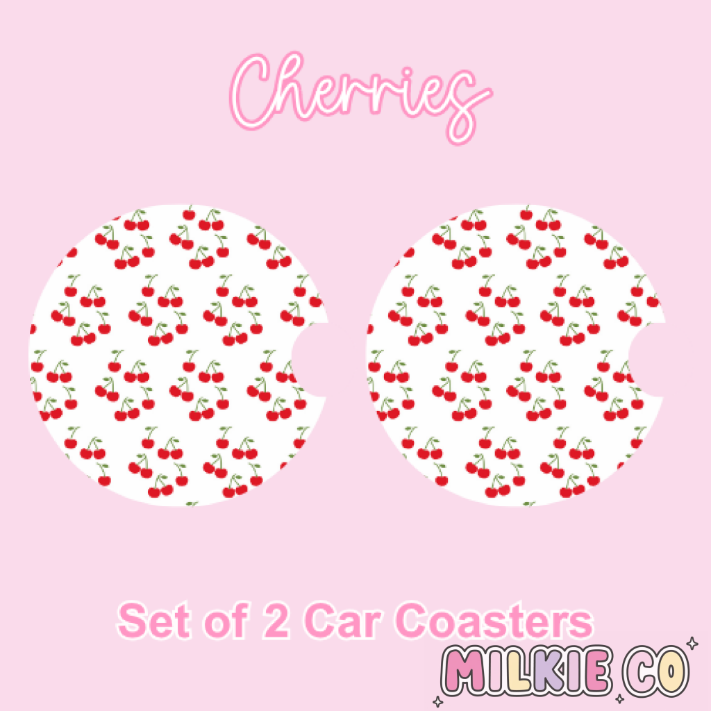 Car Coasters (2pcs) Cherries