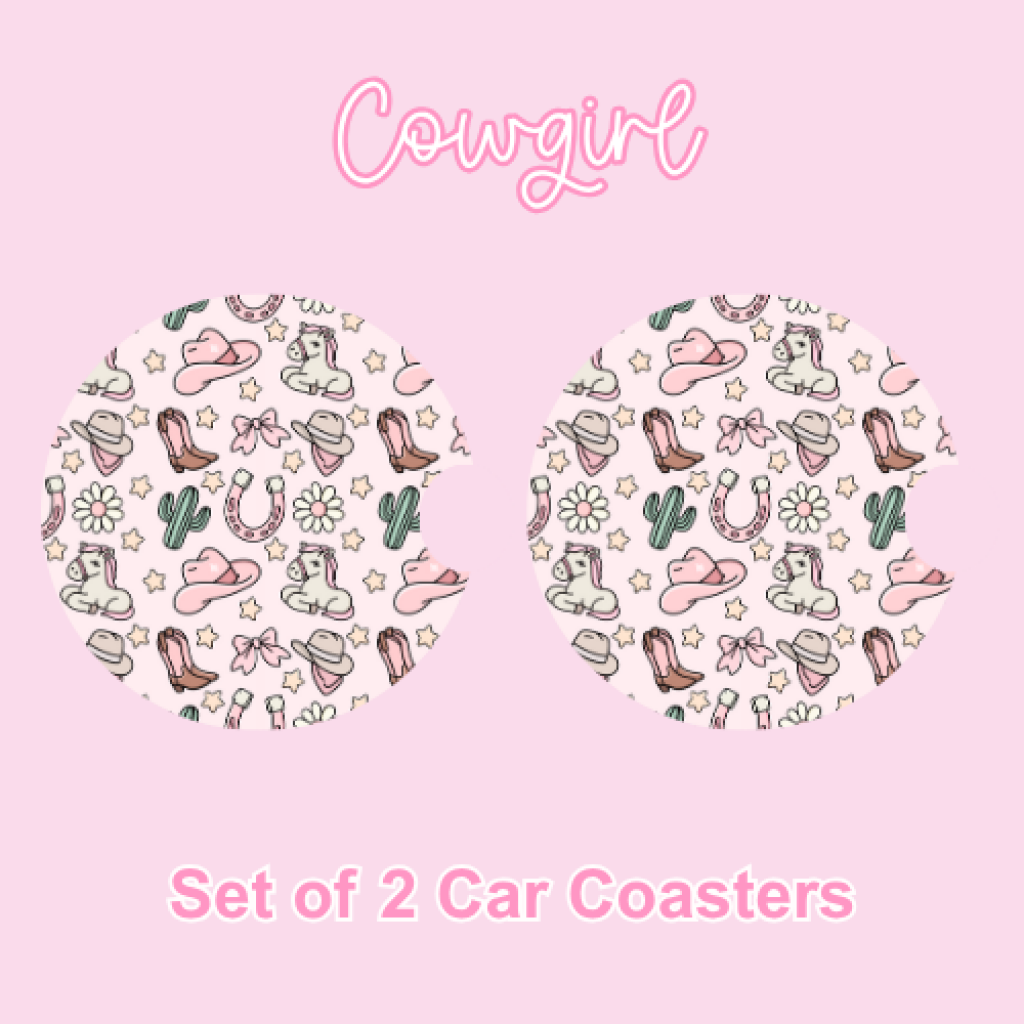 Car Coasters (2pcs) Cowgirl