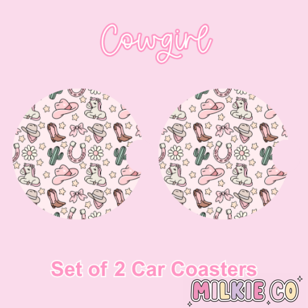 Car Coasters (2pcs) Cowgirl