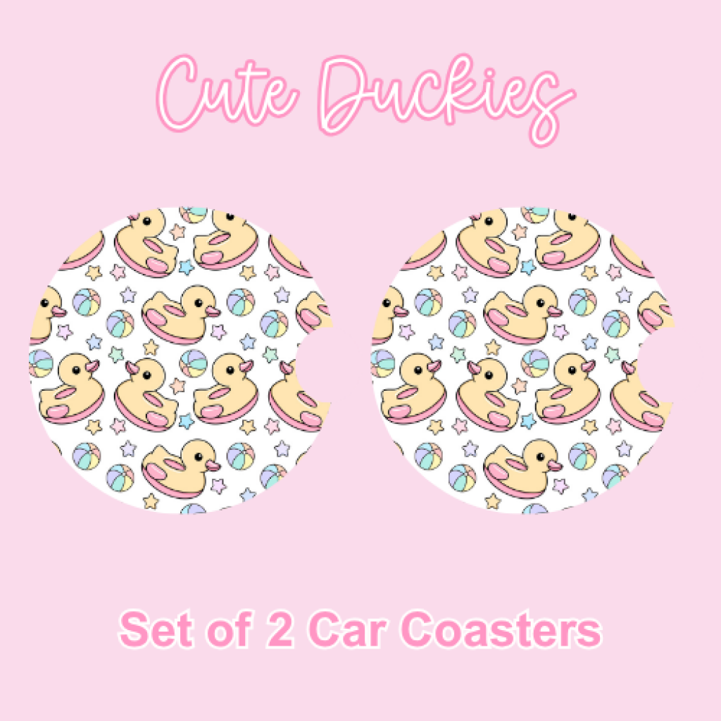 Car Coasters (2pcs) Cute Duckies