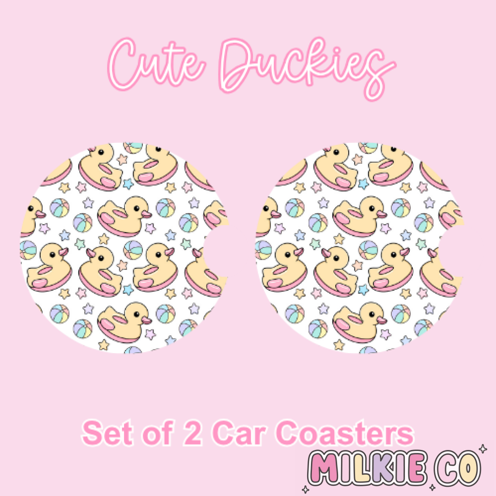 Car Coasters (2pcs) Cute Duckies