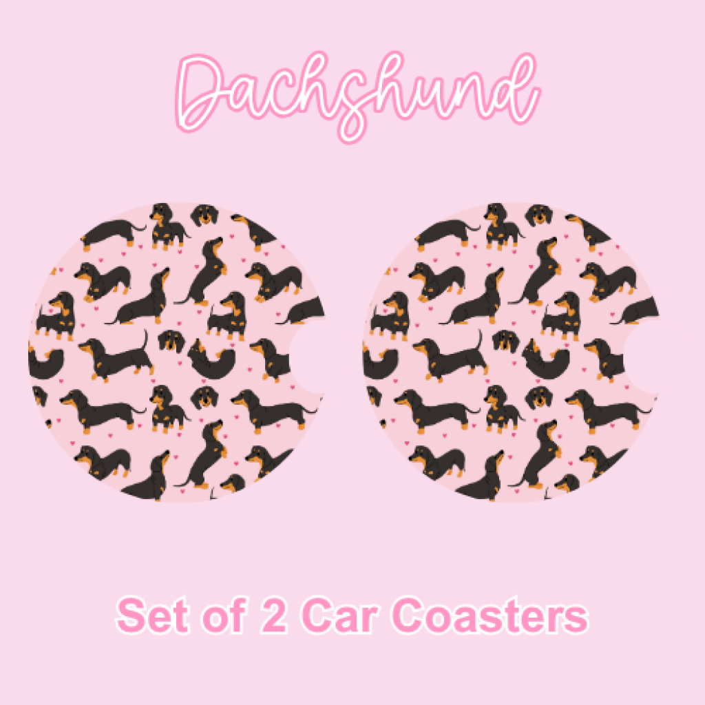 Car Coasters (2pcs) Dachsund