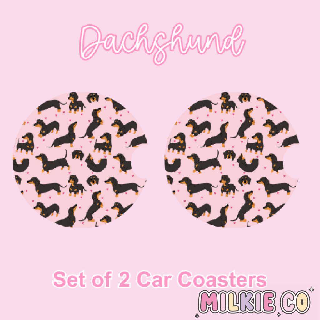 Car Coasters (2pcs) Dachsund