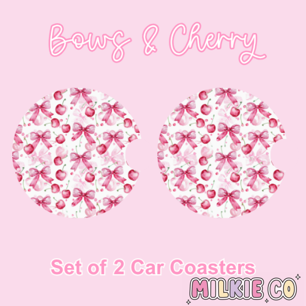 Car Coasters (2pcs) Daisies &amp; Cherrie