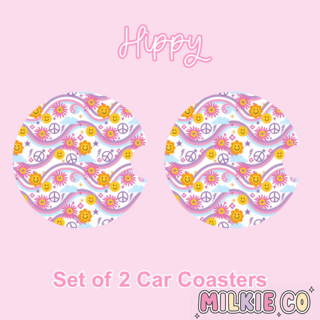 Car Coasters (2pcs) Hippy