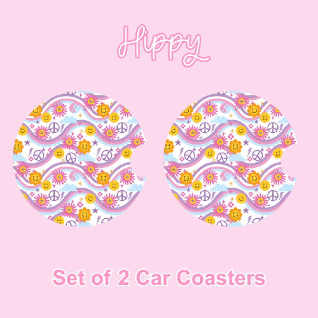 Car Coasters (2pcs) Hippy