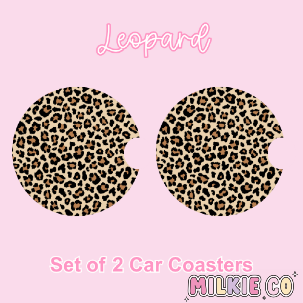 Car Coasters (2pcs) Leopard