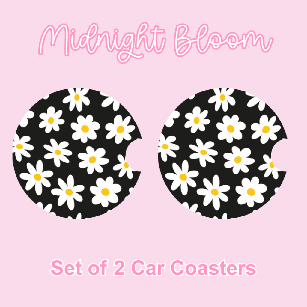 Car Coasters (2pcs) Midnight Bloom