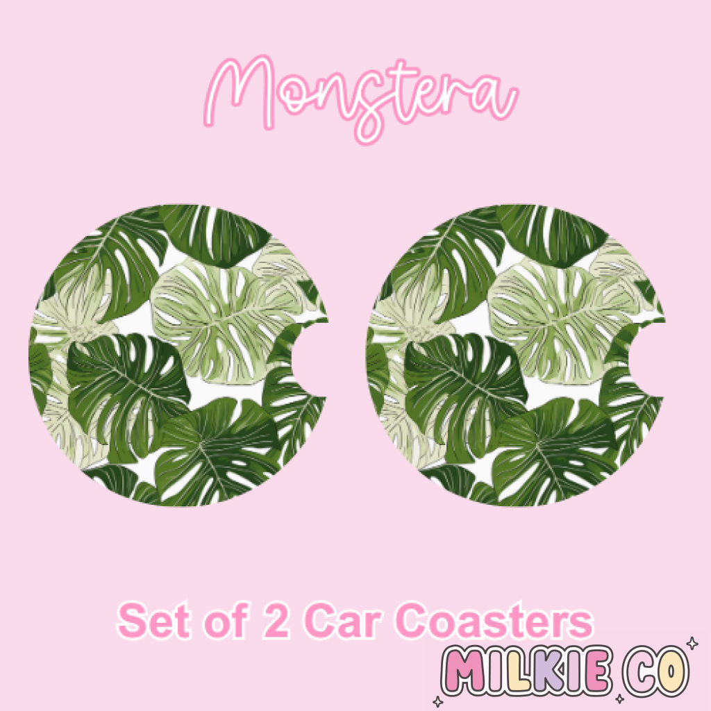 Car Coasters (2pcs) Monstera