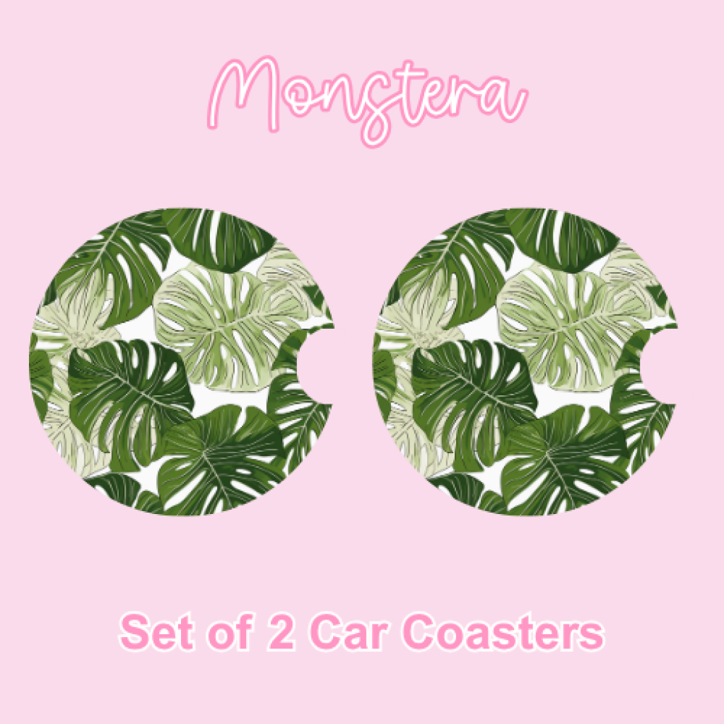 Car Coasters (2pcs) Monstera