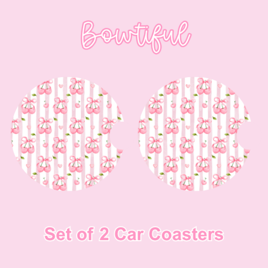 Car Coasters (2pcs) Polka Dot