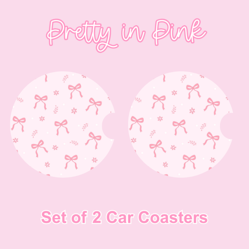 Car Coasters (2pcs) Pretty in Pink