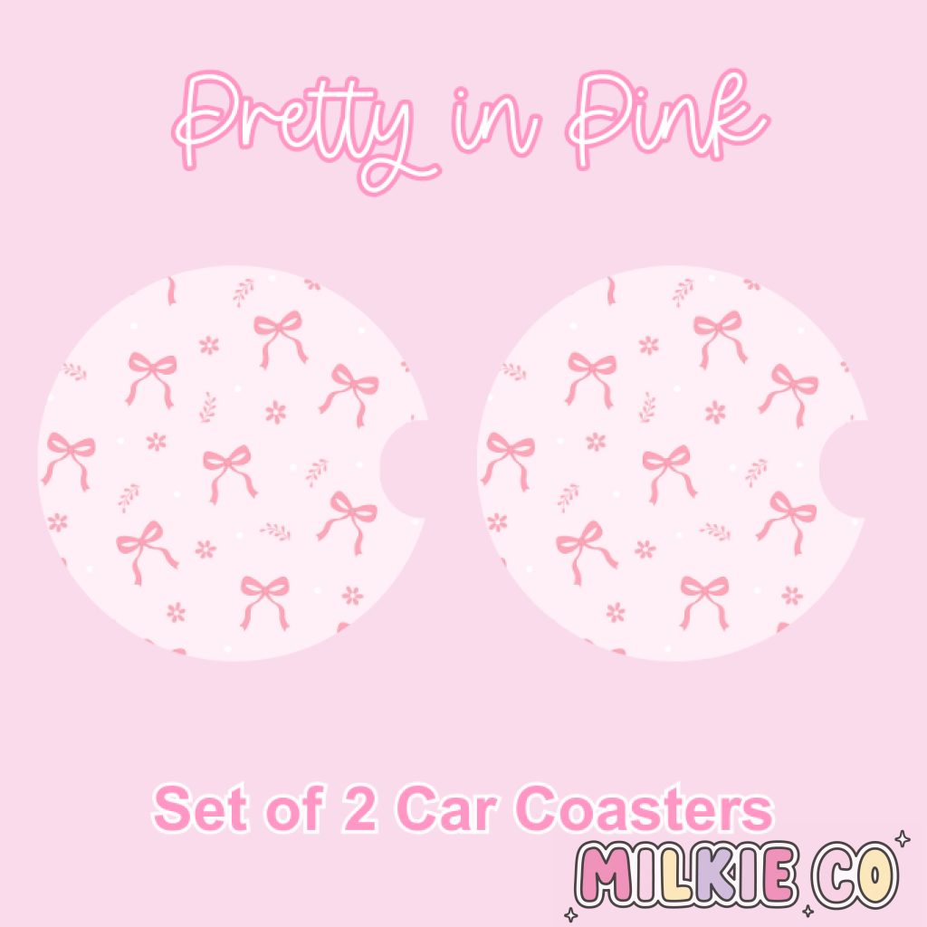 Car Coasters (2pcs) Pretty in Pink