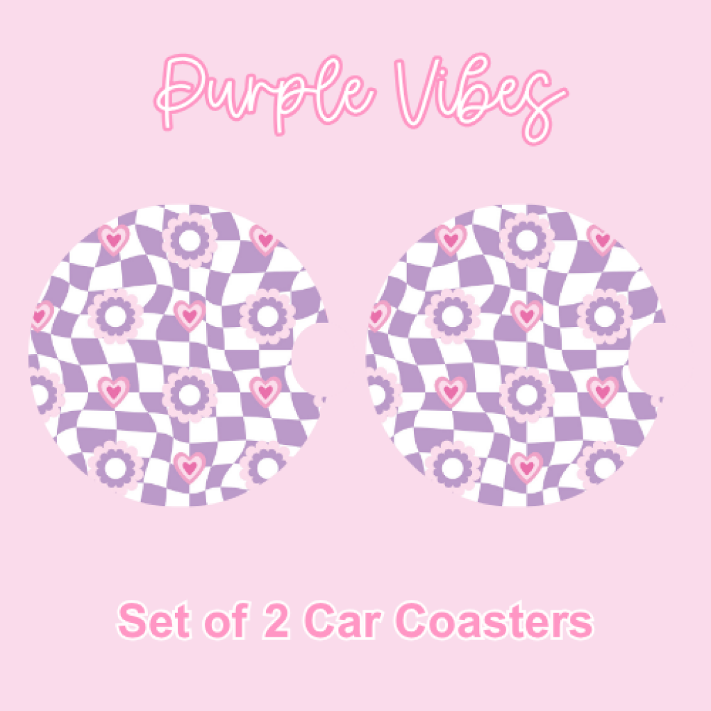 Car Coasters (2pcs) Purple Vibes