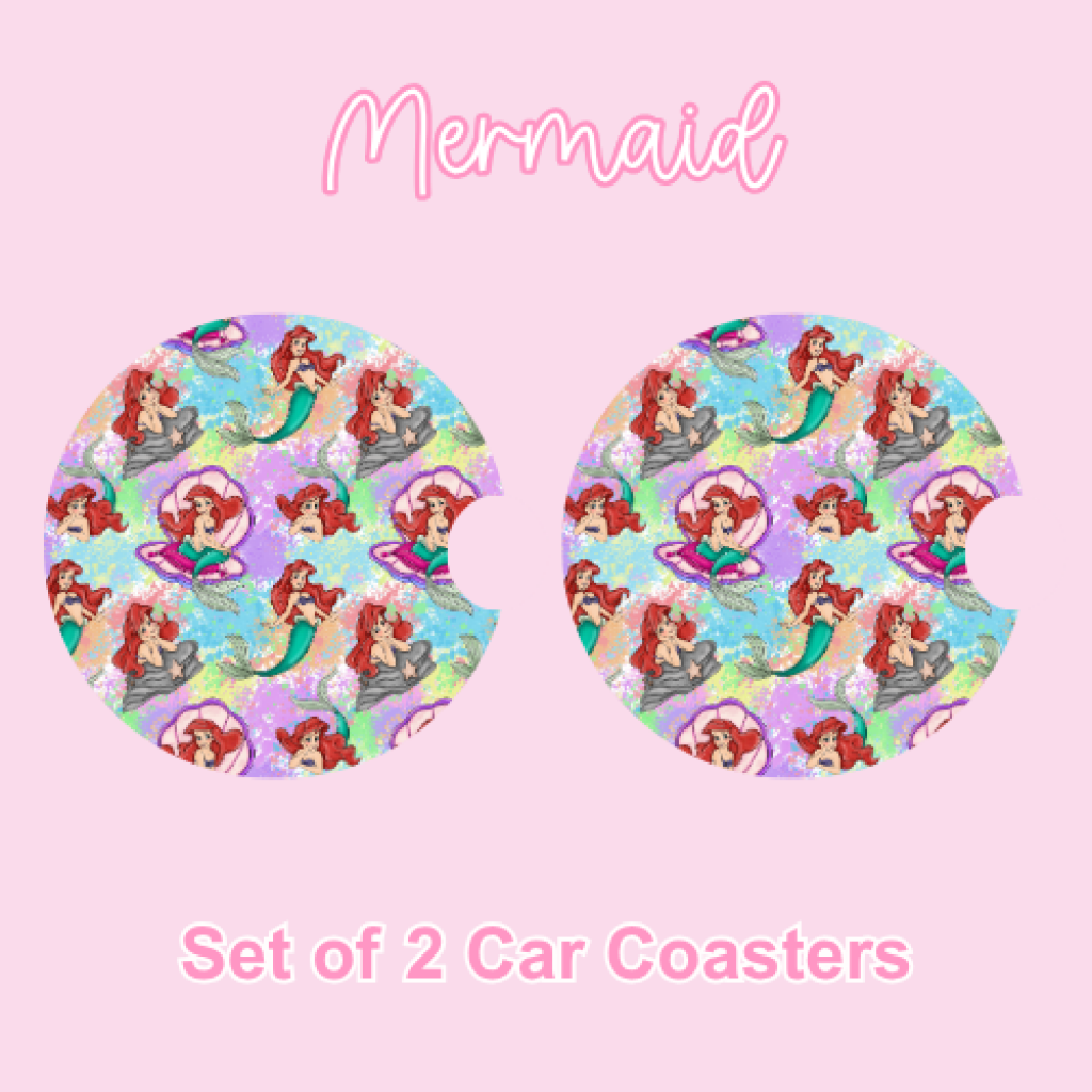 Car Coasters (2pcs) Rainbow Leopard