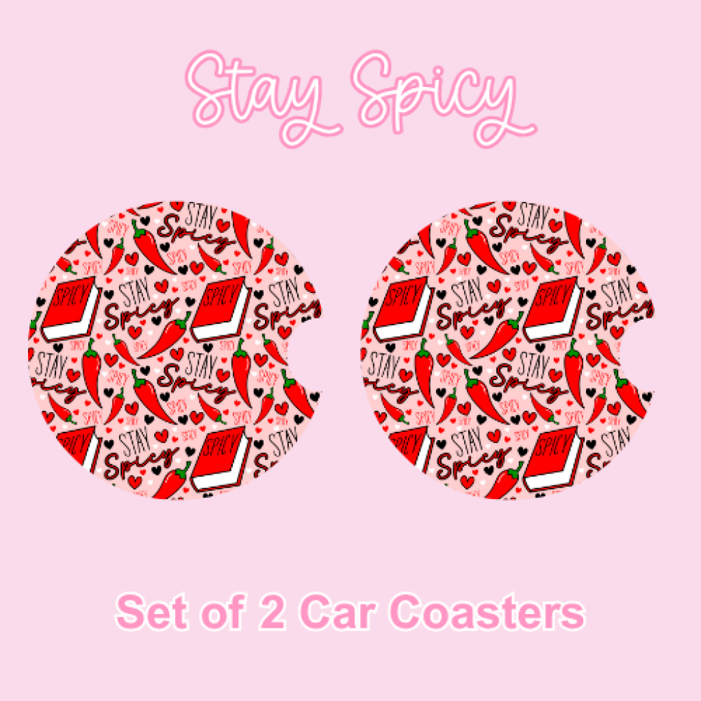 Car Coasters (2pcs) Stay Spicy