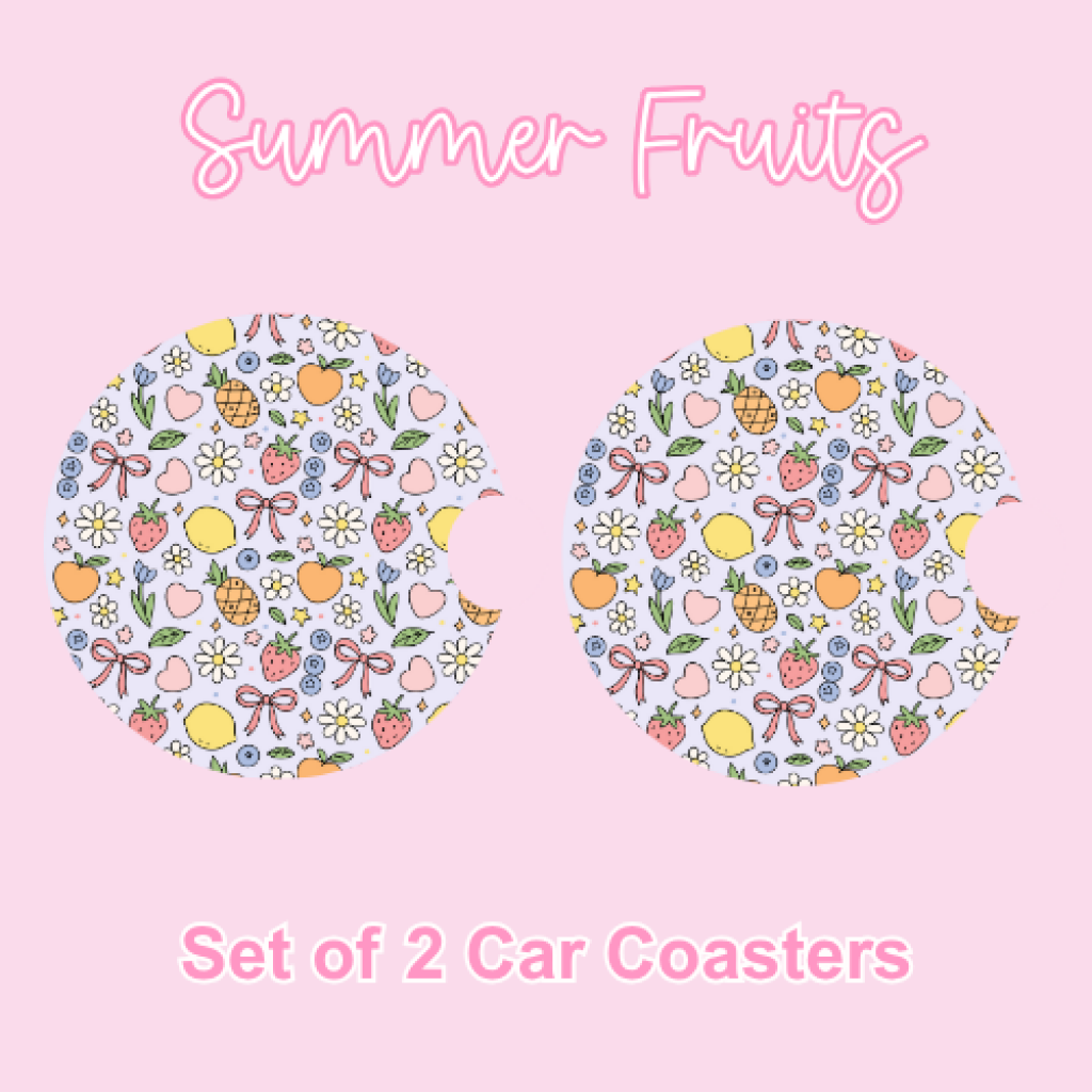 Car Coasters (2pcs) Summer Fruits