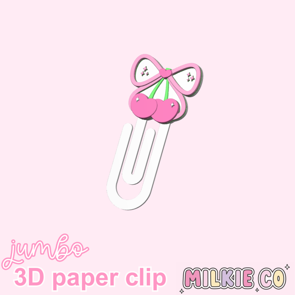 Cherry Bow Jumbo Paperclips