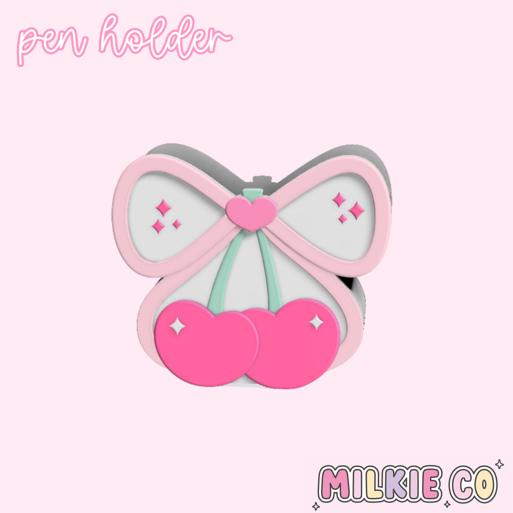 Cherry Bow Pen Holder