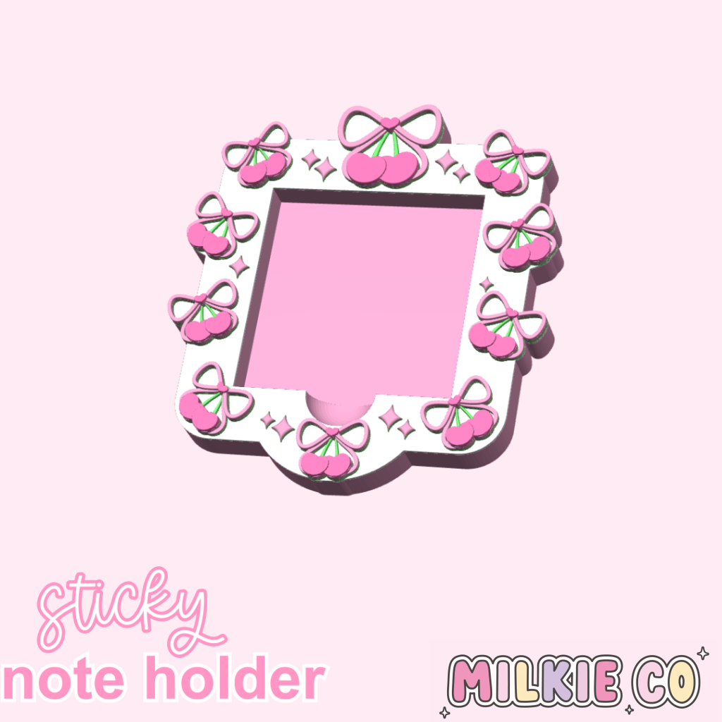 Cherry Bow Sticky Note Holder