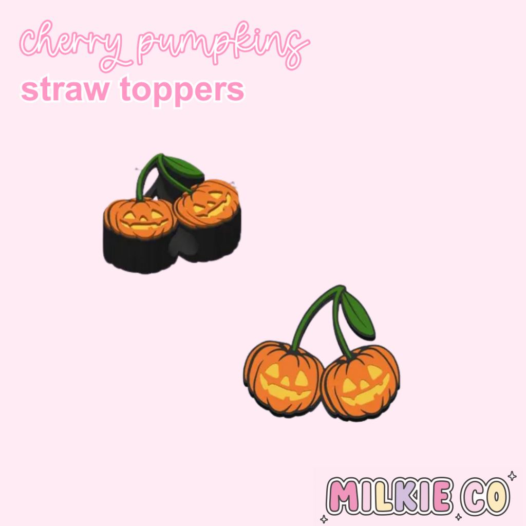 Cherry Pumpkin Straw Topper