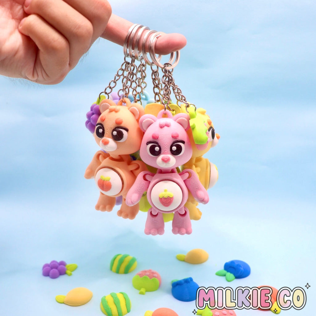 Clicky Bears Keychain Orange All Products