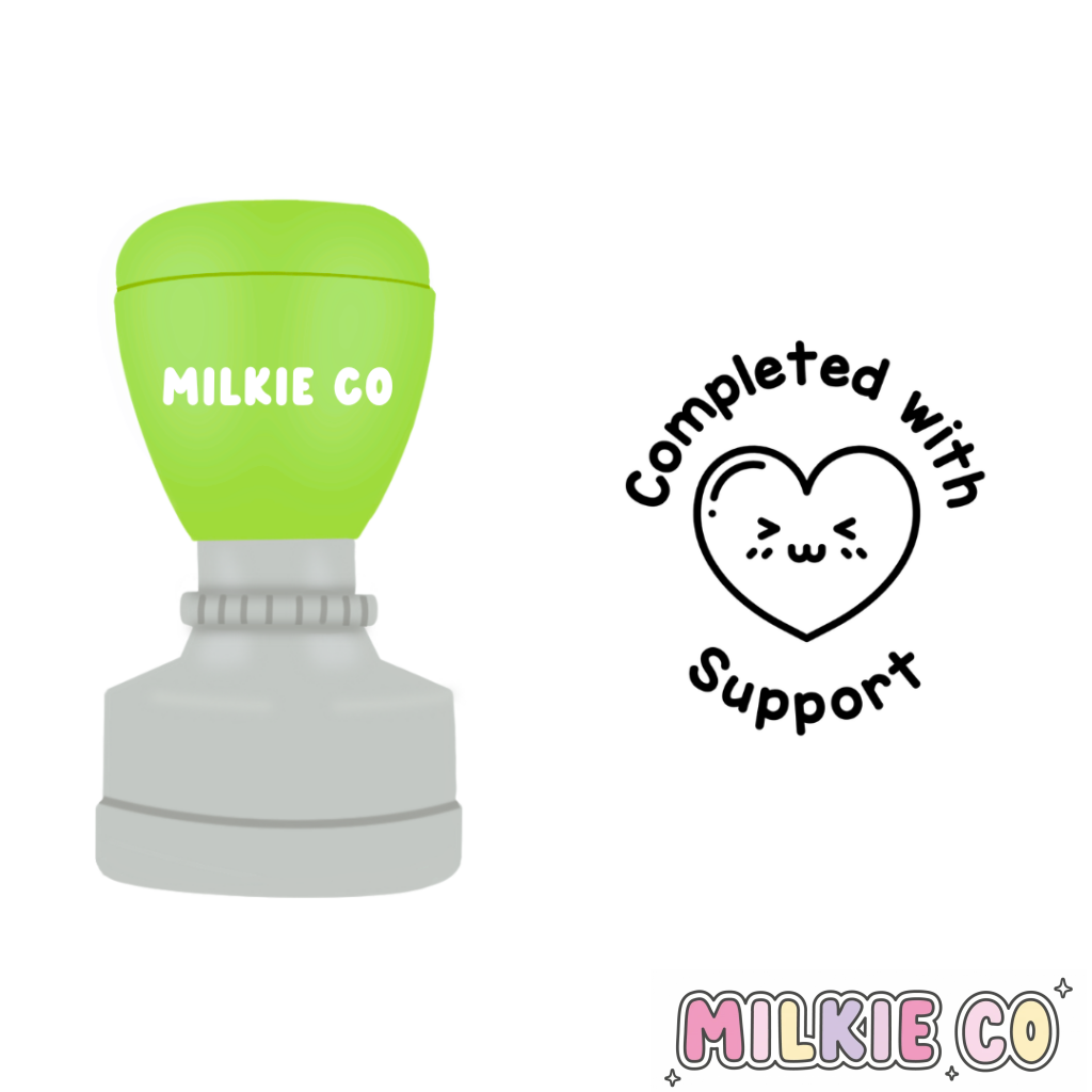 ’Completed with Support’ Stamp