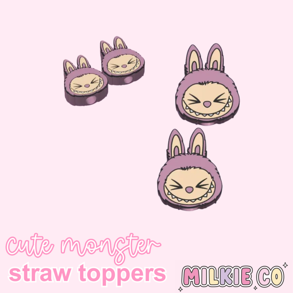 Cute Monster Straw Topper