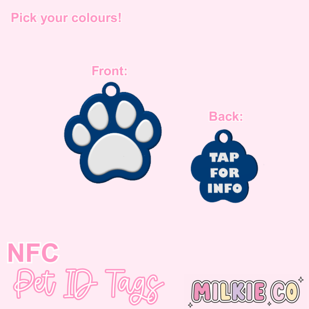 Dog Paw Personalized NFC Pet Tag
