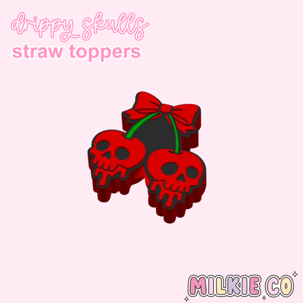 Drippy Skulls Straw Topper