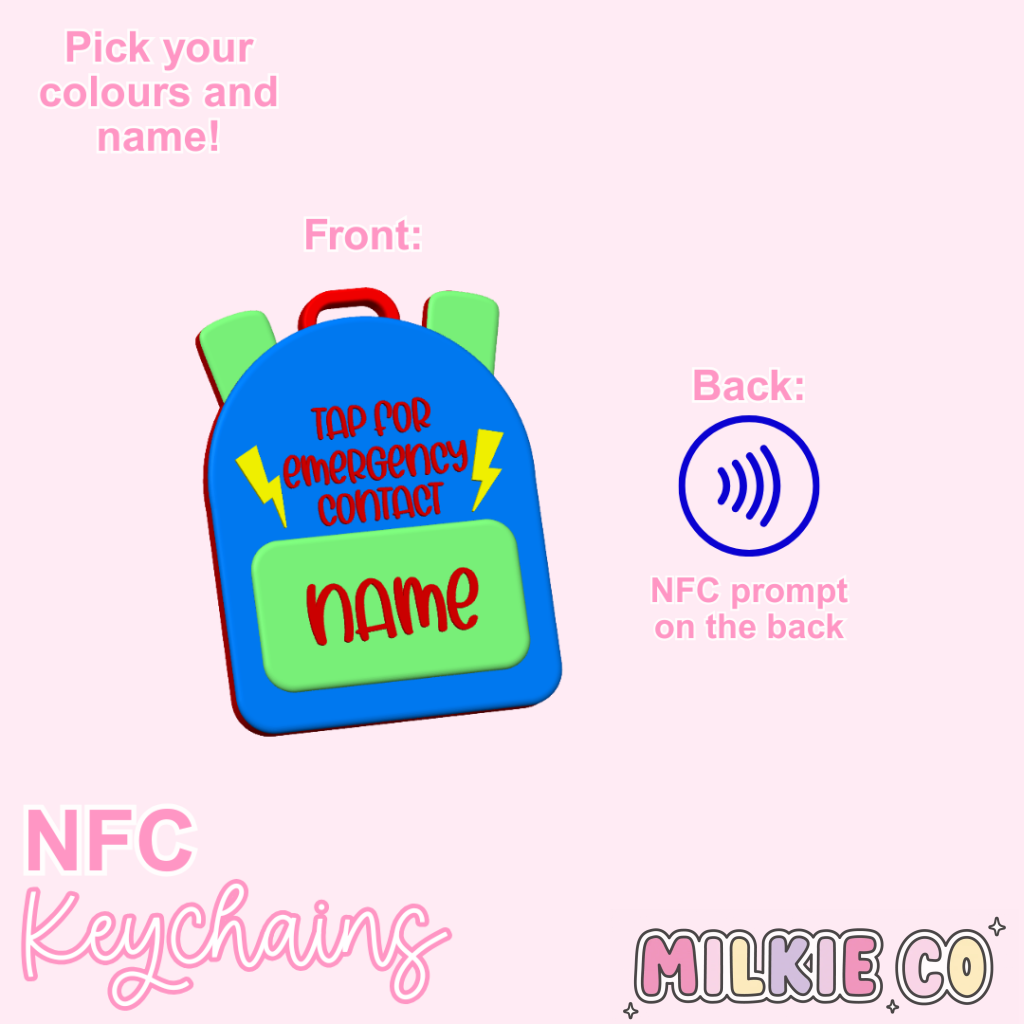 Emergency Contact NFC Keychain (Large) (Boy) All Products