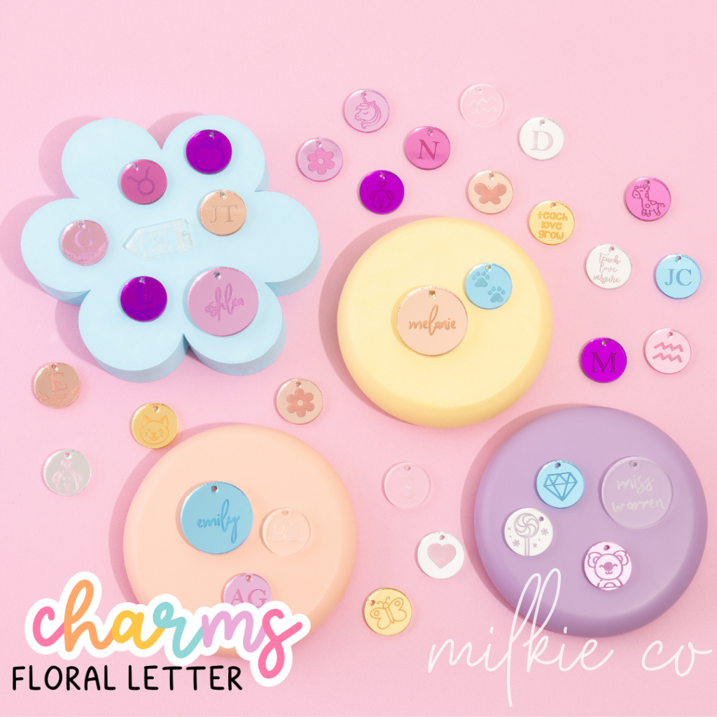 Floral Letter Charms (20Mm)