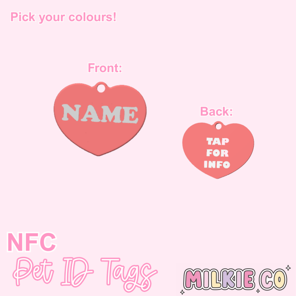 Heart Personalized NFC Pet Tag