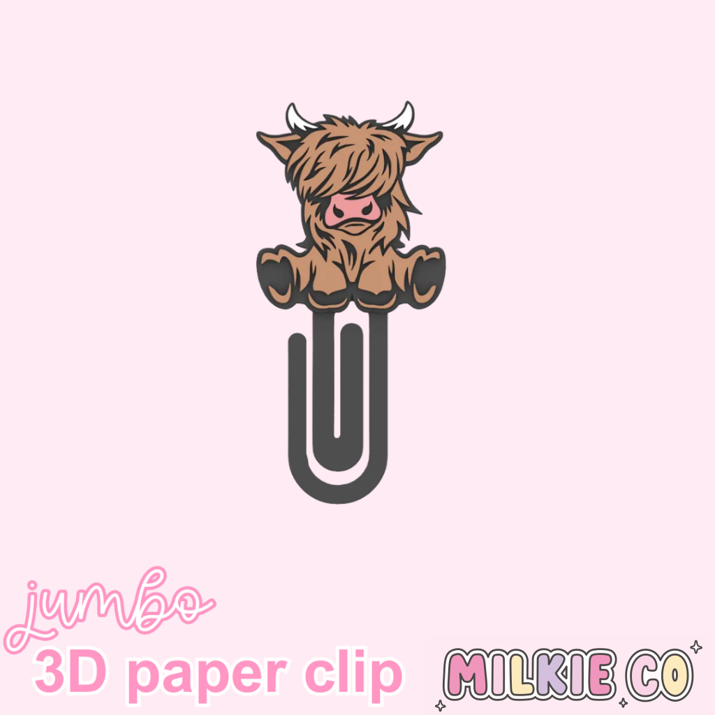 Highland Cow Jumbo Paperclips