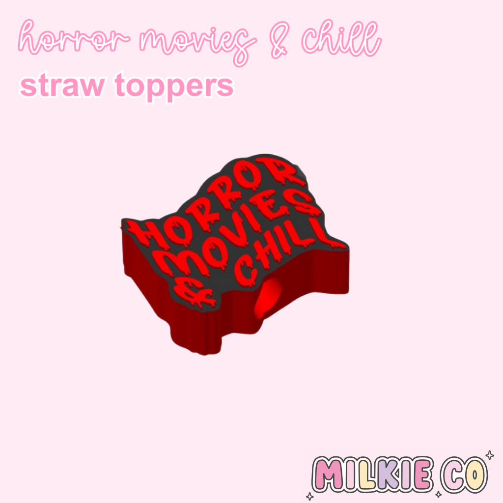 Horror Movies & Chill Straw Topper