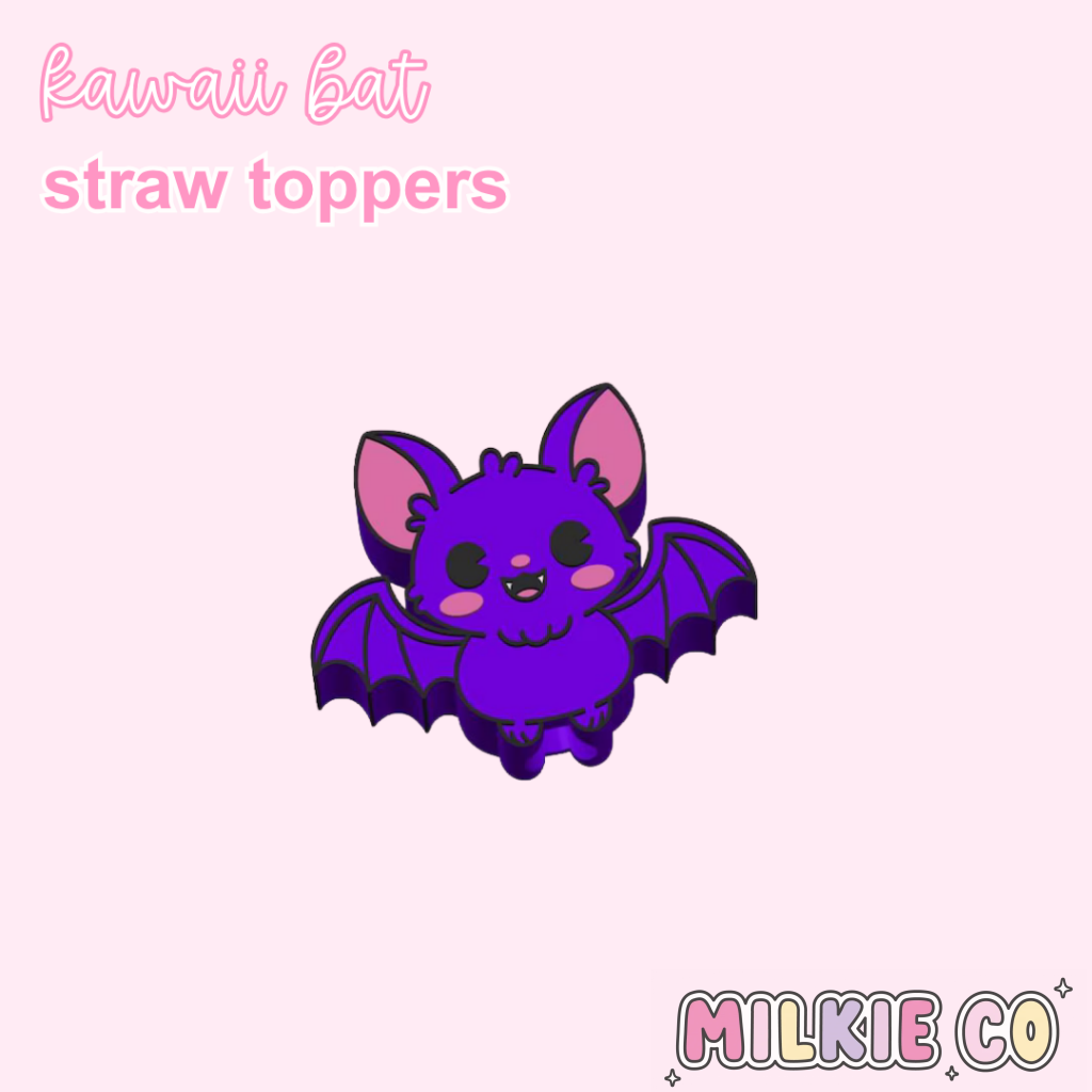 Kawaii Bat Straw Topper