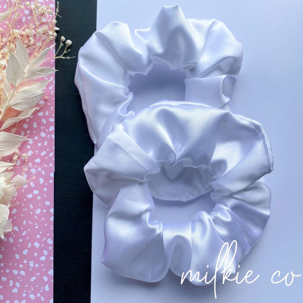 Luxe White Satin Scrunchie All Products