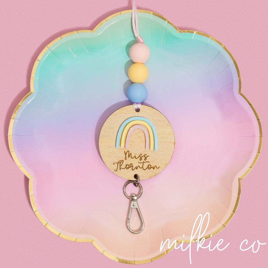 Pastel Rainbow Personalised Lanyard All Products