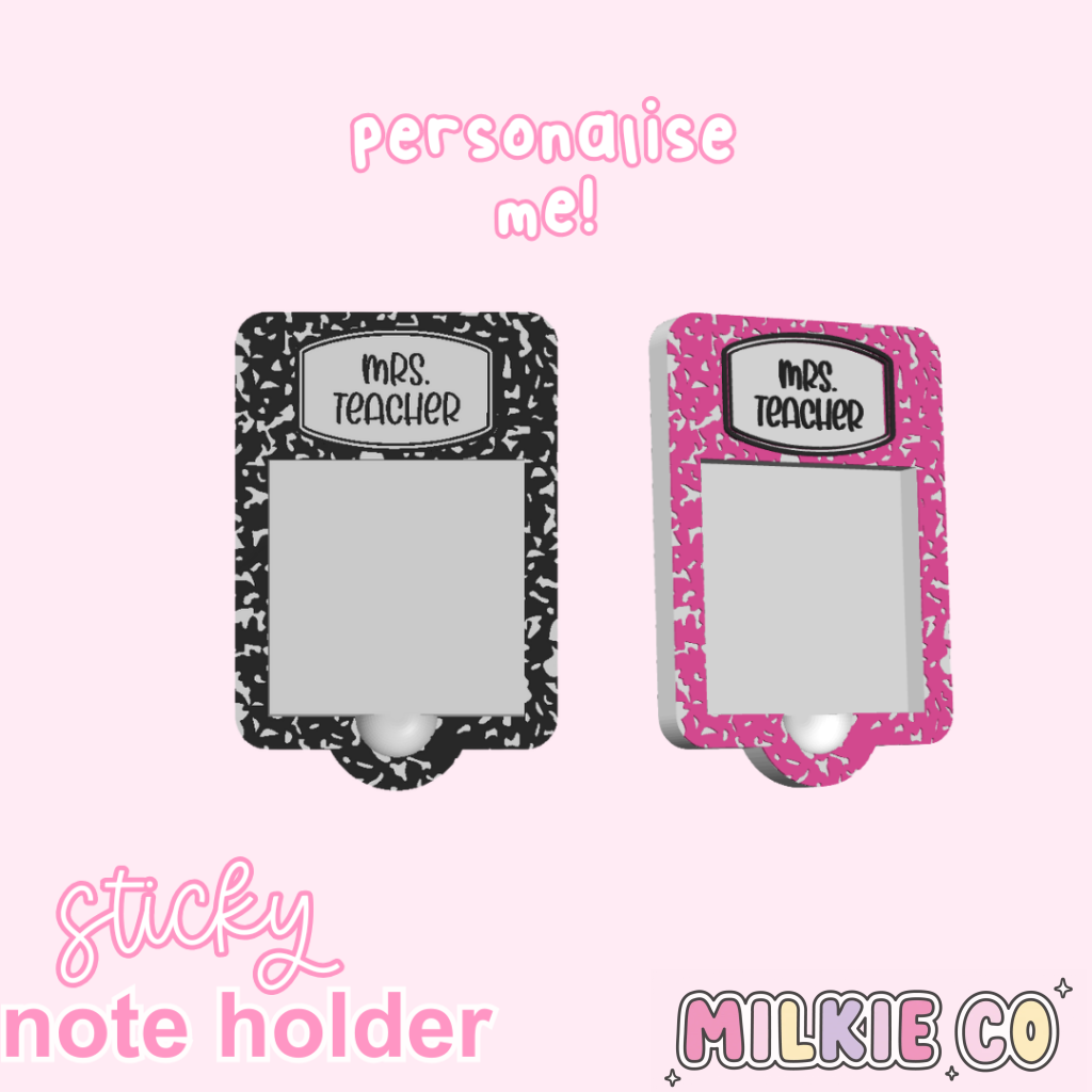 Personalised Composition Book Sticky Note Holder