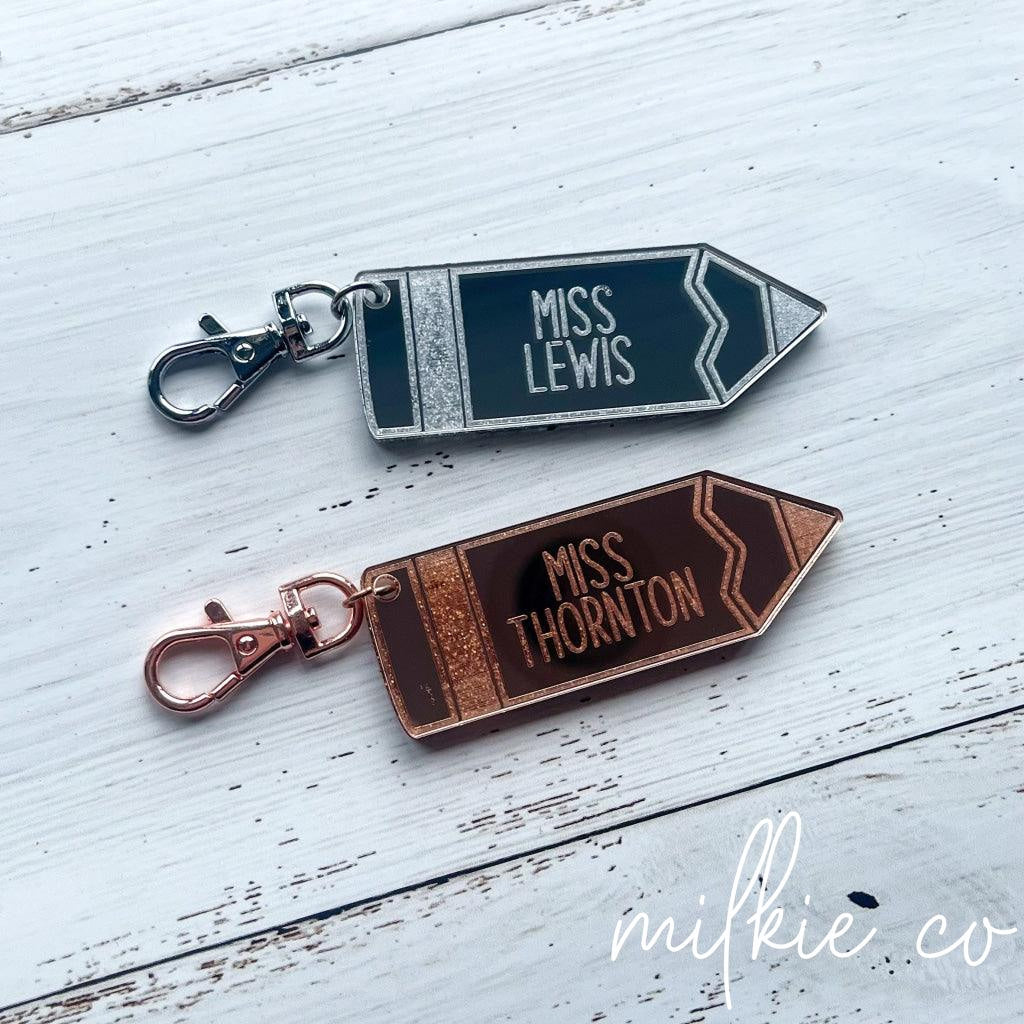 Personalised Pencil Mirror Keychain All Products